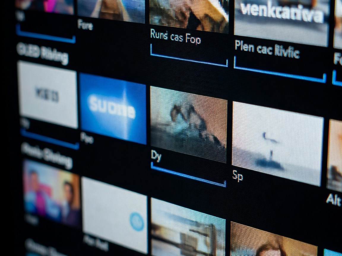 Macro detail of a television streaming app interface